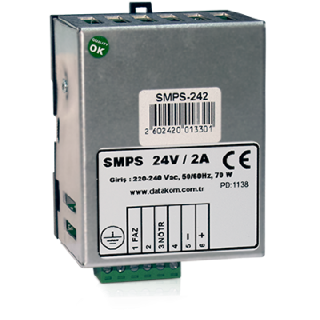 SMPS-124 Din rail зарядное устройство (12В 4А монтаж на Din-рейку) Datakom