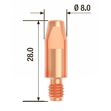 FUBAG Контактный наконечник M6х28 мм ECU D=1.0 мм (25 шт.)